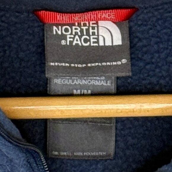 The North Face Blue Waffle Knit 1/4 Zip Pullover Size Medium - Picture 3 of 8